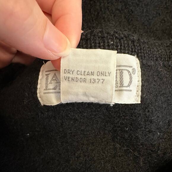 Lands’ End Vintage 100% Wool Black Cardigan Jacket Women’s 12 - Picture 3 of 7